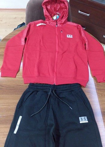 Under Armour Koyu Kırmızı Fermuarlı Erkek Eşofman Takımı Midyum - Görsel 3
