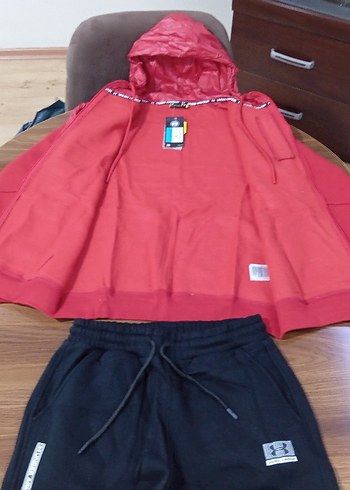 Under Armour Koyu Kırmızı Fermuarlı Erkek Eşofman Takımı Midyum - Görsel 6