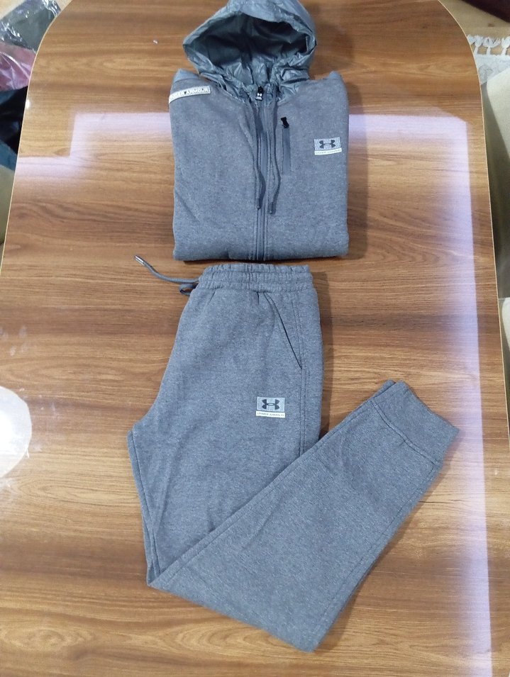 Under Armour Erkek Eşofman Pamuklu Gri Kapüşon 2XL - Görsel 3