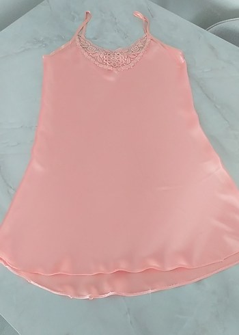 Pembe Mini Dantel Detaylı Kadın Gecelik