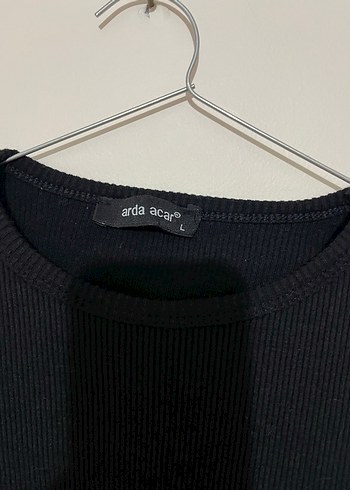 Diğer Kadın Siyah Uzun Kollu Crop Top