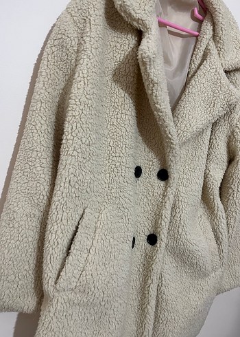 xl Beden Bej Midi Peluş Kadın Kaban