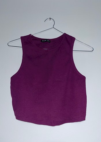Kadın bordo Kolsuz Crop Top