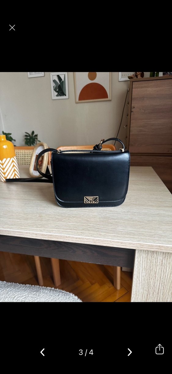 Siyah Deri Kadın Omuz Çantası - Görsel 3