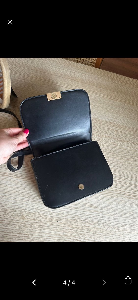 Siyah Deri Kadın Omuz Çantası - Görsel 4