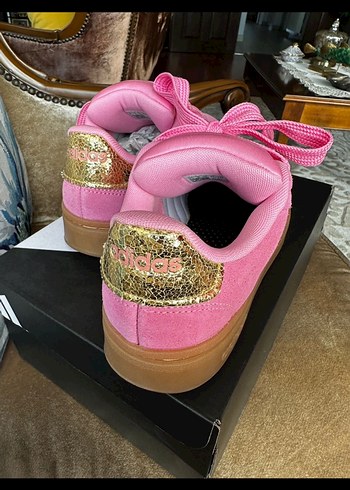 Pembe Süet Platform Topuklu Spor Ayakkabı - Görsel 5