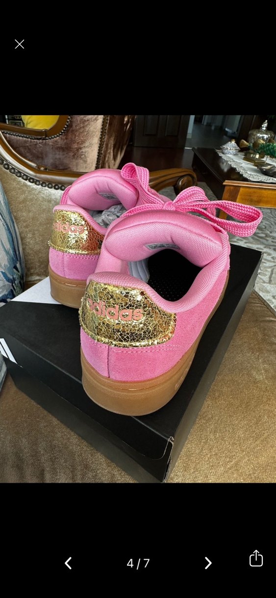 Pembe Süet Platform Topuklu Spor Ayakkabı - Görsel 5