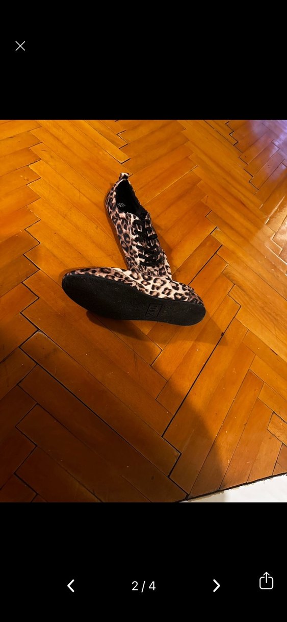 Kahverengi Leopar Desenli Kadın Spor Ayakkabı - Görsel 2