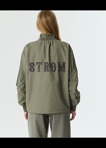 Twist Haki Yüksek Yakalı Rahat Mont - Görsel 2