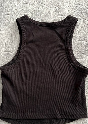 xs Beden Siyah Baskılı Kolsuz Crop