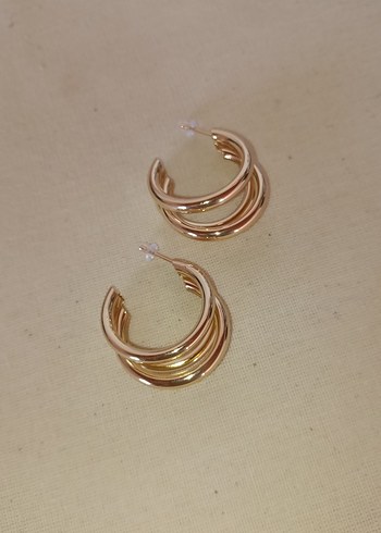 Beden Gold Üçlü Halka Küpe