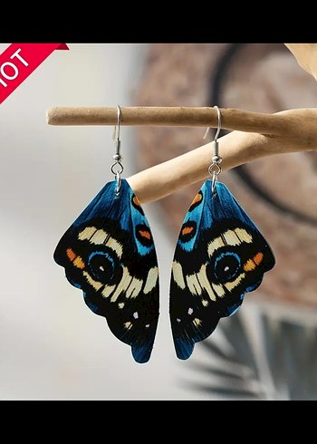 Accessorize Mavi Kelebek Kanadı Bohem Küpe