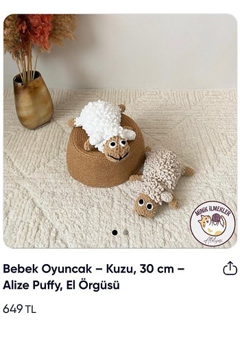 Alize Puffy El Örgüsü Kuzu Bebek Oyuncak 30 cm