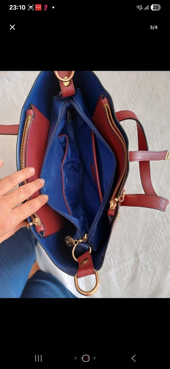 Tokalı Bordo Deri Kadın Çanta - Görsel 3