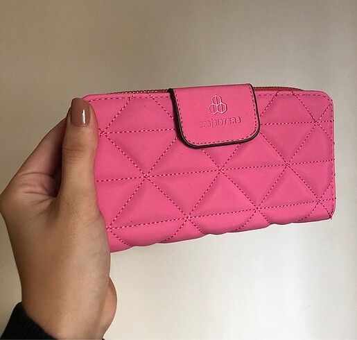 pembe kapitone cüzdan