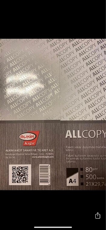 A4 kağıdı 500 yaprak Kapalı paket