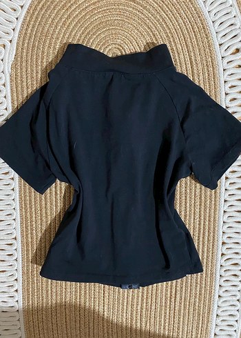 Siyah Fermuarlı Crop - Görsel 2