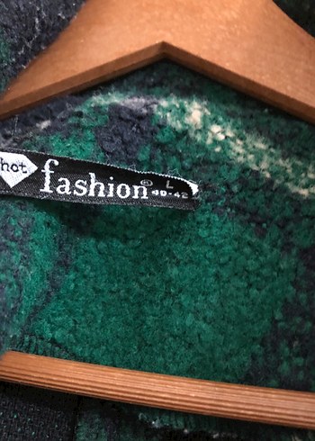 Düğmeli Yeşil Kareli Uzun Yün Kadın Kabanı - Görsel 7