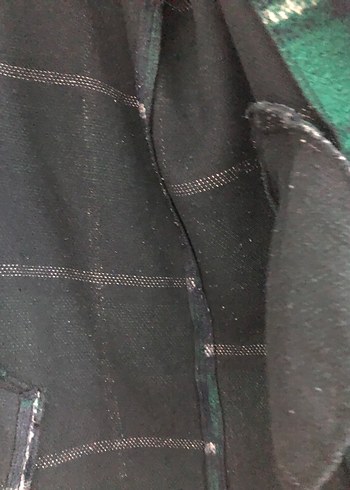 Düğmeli Yeşil Kareli Uzun Yün Kadın Kabanı - Görsel 6