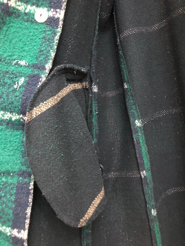 Düğmeli Yeşil Kareli Uzun Yün Kadın Kabanı - Görsel 5