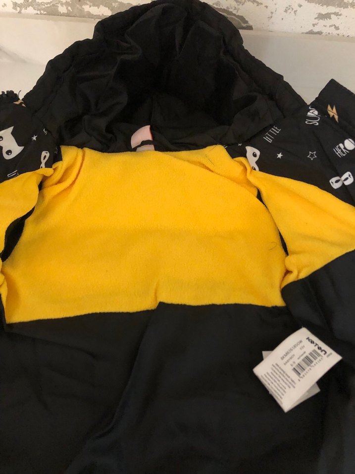 Erkek Çocuk Siyah Baskılı Fermuarlı Mont - Görsel 3