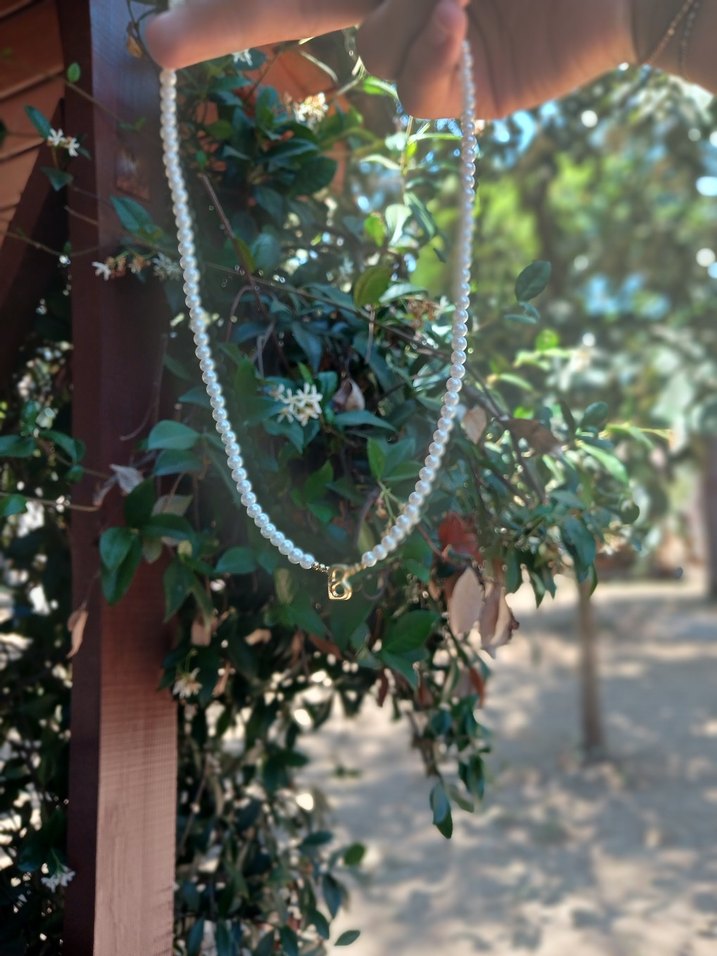 Beyaz Boncuklu Midi Kadın Kolye - Görsel 3