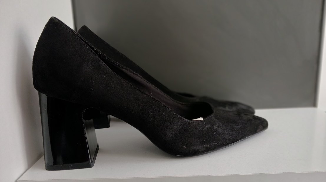 Siyah Süet Stiletto Topuklu Kadın Ayakkabı - Görsel 2