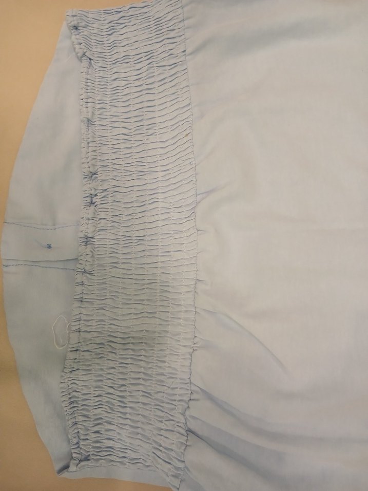 Mavi Keten Düğmeli Kadın Gömlek - Görsel 3