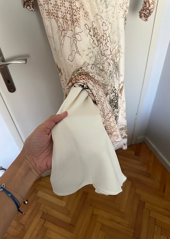 36 Beden ten rengi Renk Massimo Dutti Uzun Kollu Uzun Elbise