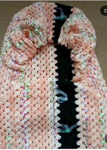 Çok Renkli Çocuk ana kucağı Örgü Battaniye el örgüsü dür - Görsel 2