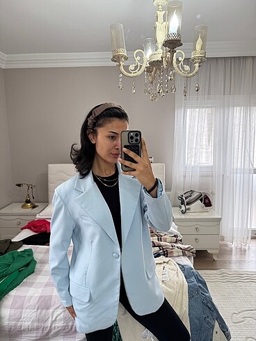 m Beden mavi Renk blazer ceket
