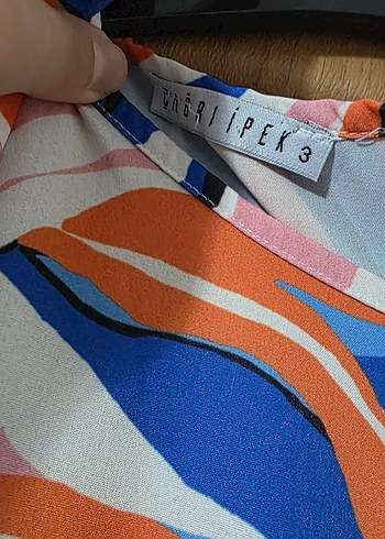 42 Beden çeşitli Renk Uzun Piliseli Tie-Dye Elbise