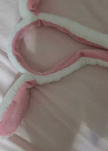 Beden Pembe Kürklü Tavşan Kulaklı Saç Bandı