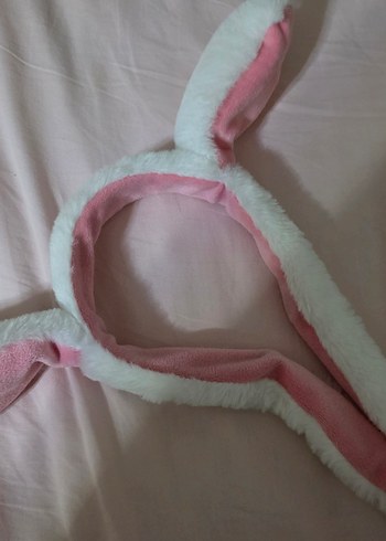 Diğer Pembe Kürklü Tavşan Kulaklı Saç Bandı