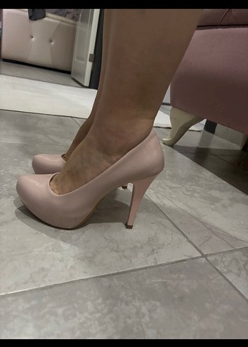 Pembe Stiletto Topuklu Kadın Ofis Ayakkabısı