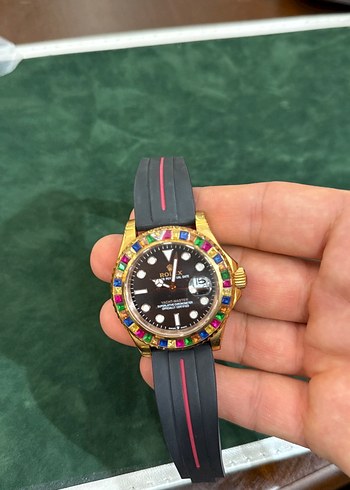 Renkli Taşlı Rolex Erkek Saati