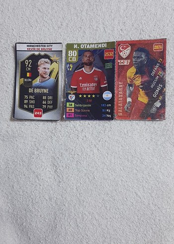 Futbol Kartları Paketi - De Bruyne, Otamendi, Diagne