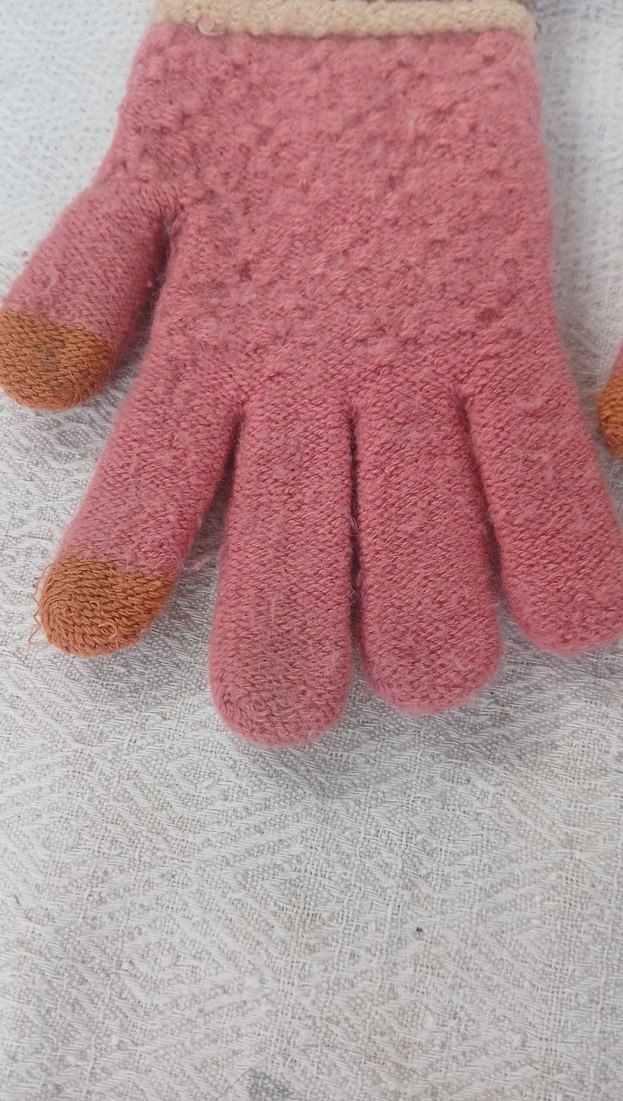 Kız Çocuk Renkli Örgü Eldiven - Görsel 5