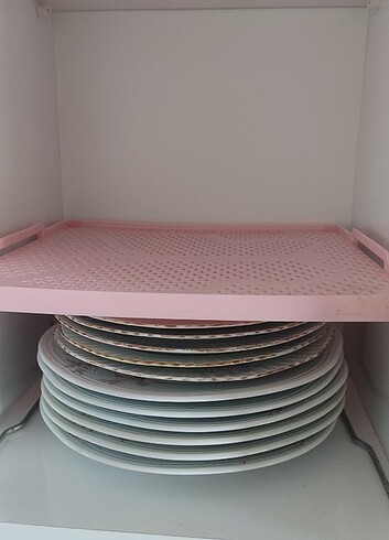  Beden Renk Dolap ici bardak tabak icin raf 3 adet 2 pembe 1 yesil 