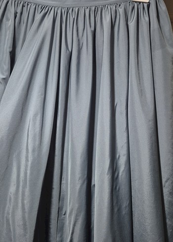 Drapeli Uzun Kadın Etek - Mavi Gri - Görsel 2