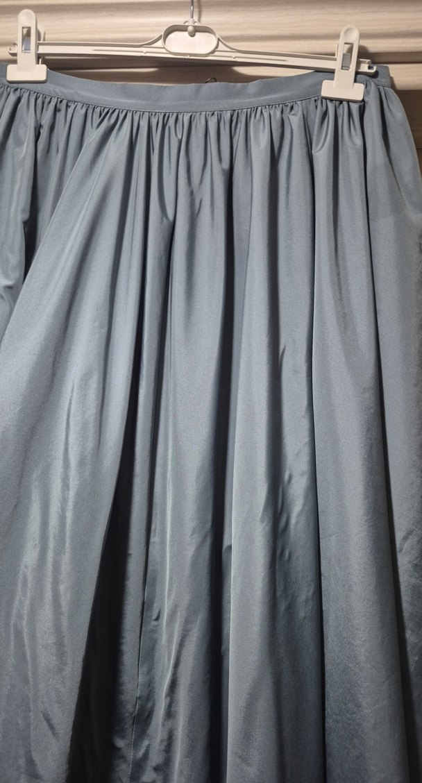 Drapeli Uzun Kadın Etek - Mavi Gri - Görsel 2