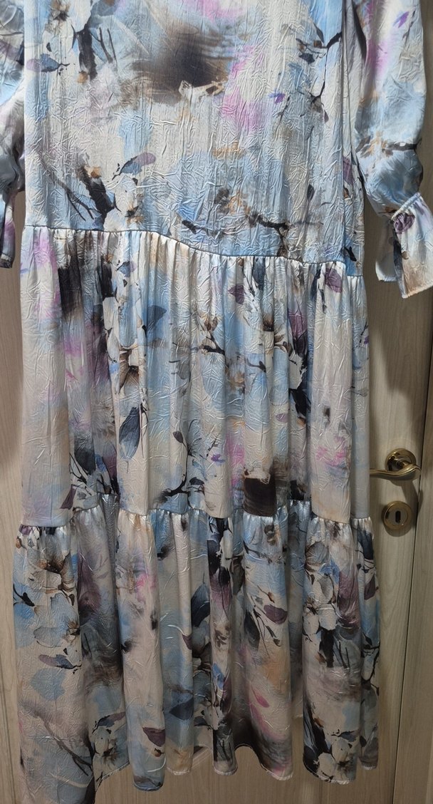 Uzun Kol Çok Renkli Bohem Kadın Elbise - Görsel 2