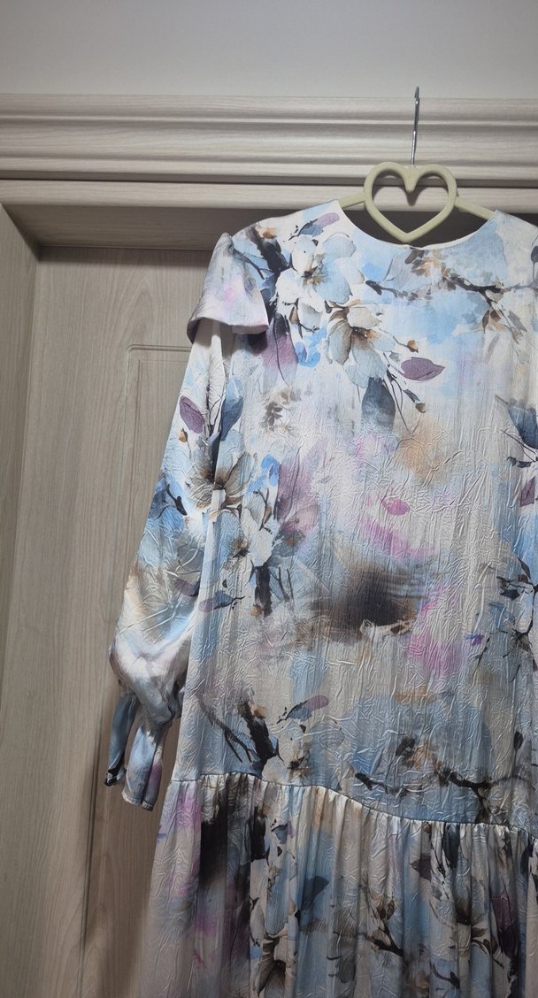 Uzun Kol Çok Renkli Bohem Kadın Elbise - Görsel 3