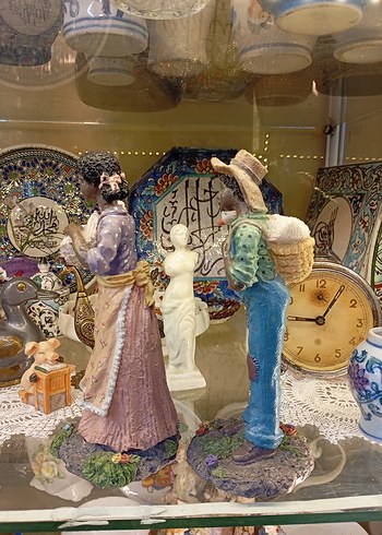 Antika Zenci Çift Biblo 18 cm - Görsel 3