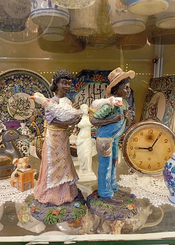 Antika Zenci Çift Biblo 18 cm - Görsel 4