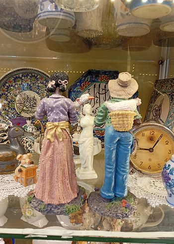 Antika Zenci Çift Biblo 18 cm - Görsel 2