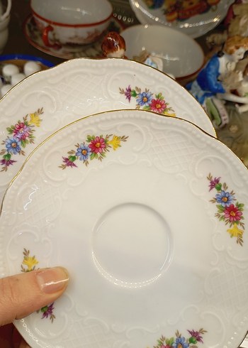 Antika Porselen Çay Tabağı - Görsel 6