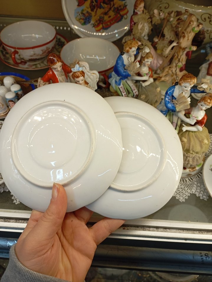 Antika Porselen Çay Tabağı - Görsel 2