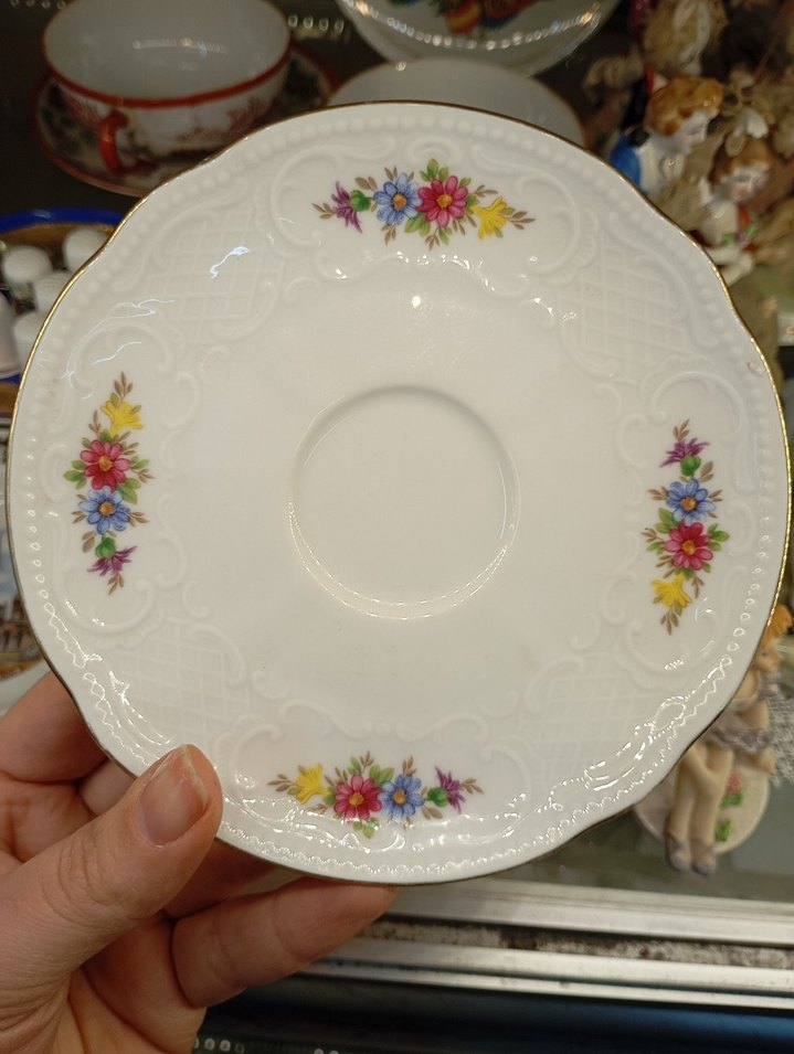 Antika Porselen Çay Tabağı - Görsel 5