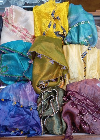 İğne Oyalı 1950lerden İpek Fular - Görsel 6